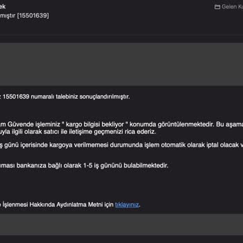 Sahibinden GET İle Ürün Alınan Ürünün 10 Dakika Sonra Bile İptal Edilememesi!