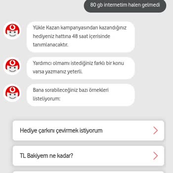 Vodafone İnternet Hattıma Yüklenmiyor