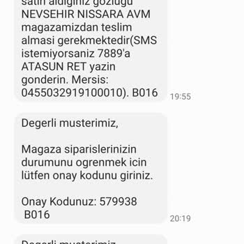 Nissara AVM Atasun Optik Nevşehir Nissara Mağazası Şikayet