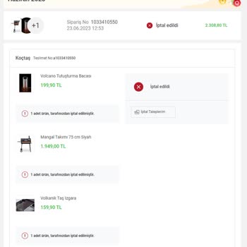 Koçtaş Guruss Mangal Sipariş İptali