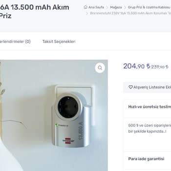 Arçelik Montaj Esnasında Yüksek Fiyata Satılan Akım Korumalı Priz