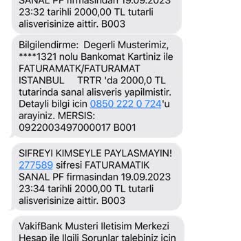 Faturamatik Sanal Pf Hesabımdan Para Çekti