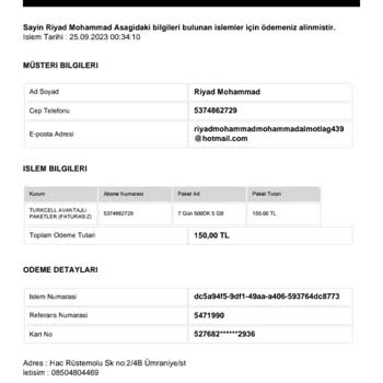 Ceptlpaketkontoryuklemeci.com Numarama Kontör Yükledim Ama Hala Gelmedi, Paramı İade İstiyorum