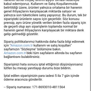 Amazon Siparişler İptal Ediliyor