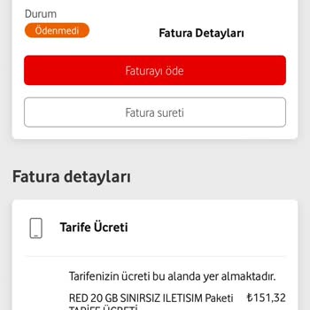 Vodafone Faturanın Fazla Gelmesi