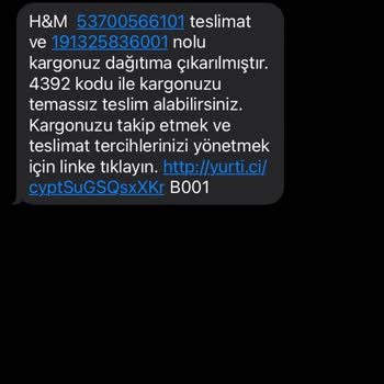 Yurtiçi Kargo Kargomun Dağıtıma Çıktığı SMS'i Gelmiyor