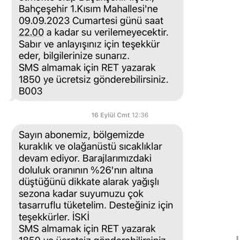 İSKİ SMS Sorunu