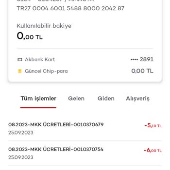 Akbank Haberim Olmadan MKK Ücreti Kesilmesi