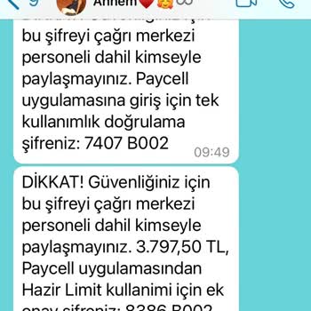 Paycell Habersiz 3797,5 Çekti