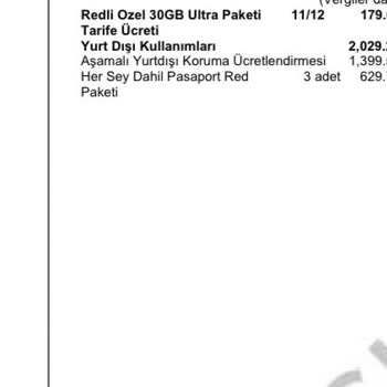 Vodafone Yurt Dışı Tarife Aşımı
