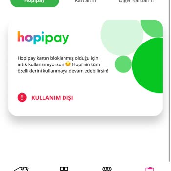 Hopipay Kartımın Kullanım Dışı Bırakılması
