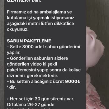 Evde Paketleme Türkiye Evde Sabun Paketleme İşiyle İlgili Sorun
