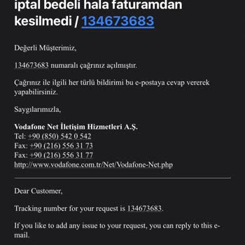 Vodafone Net Modemi İade Ücretimi Yalan Dolanla Faturamdan Düşmüyorlar