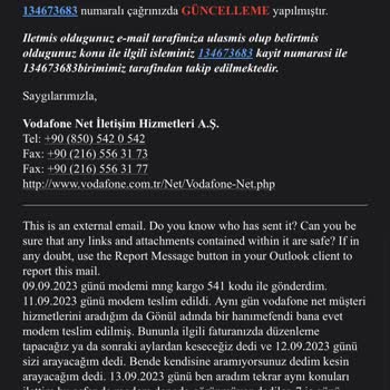 Vodafone Net Modemi İade Ücretimi Yalan Dolanla Faturamdan Düşmüyorlar