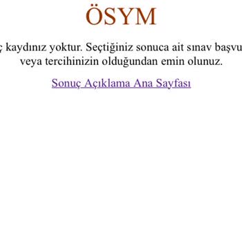 ÖSYM YKS Ek Tercih Sonucum