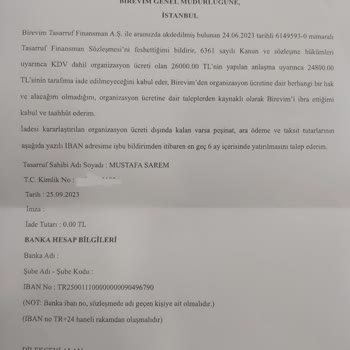 Birevim Cayma Bedelinin Tamamını İstiyor.