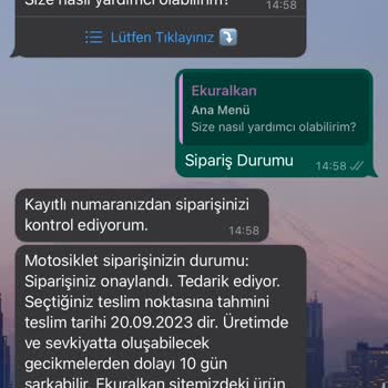 Ekuralkan Pulsar RS200 Siparişimi Teslimat Süresinde Teslim Etmemesi