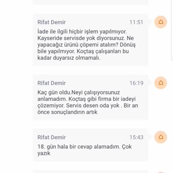 Koçtaş Servis Ve İade Sorunu