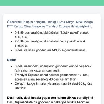 Dolap Kargo Parası 430 TL