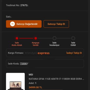 Trendyol 15 Gün Sonrası İade Ve Süreçte Aksama
