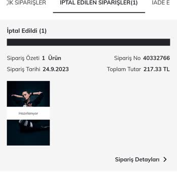 DeFacto Sipariş İptali Sonrası Para İadesi