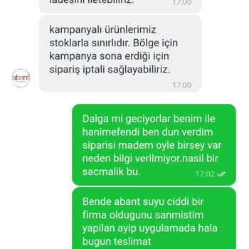 Abant Su Abantsu Teslimat Yapılmaması