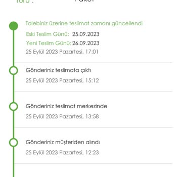 Muhiku Sipariş Teslim Saatinde Yanlış Beyan