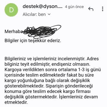 Dyson Satın Alınan Ürünü Göndermiyor