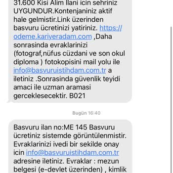 Kariyer Adam İş Başvuru Sahteliği