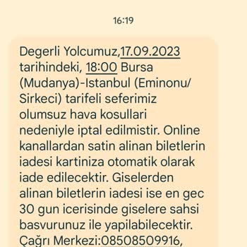 İDO İptal Edilen Sefer Sonra İade Edilmeyen Ücret