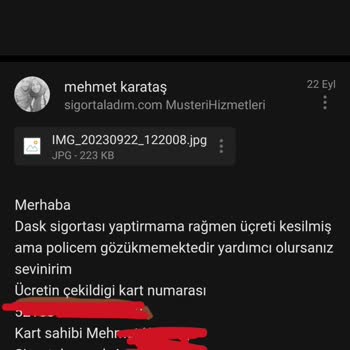 Sigortaladım.com Parayı Almasına Rağmen Poliçe Kesmiyor