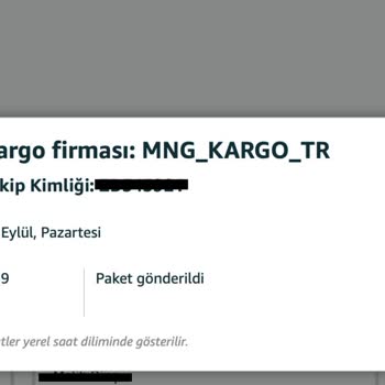 Amazon.com.tr Tarafından 15 Gündür Gönderilemeyen Sipariş