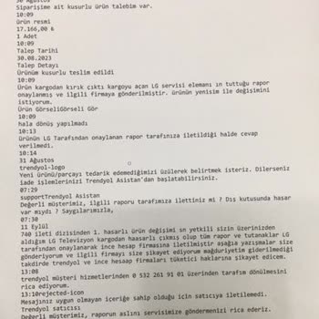 LG Trendyol'dan Ürün Değişimi İçin