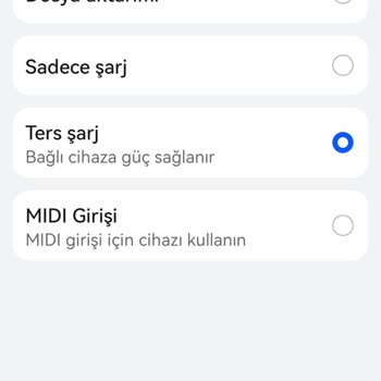Huawei USB Ters Şarj Uyarısı