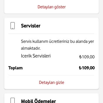 Vodafone İçerik Servisi Ücreti