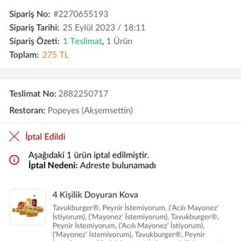 Trendyol Yemek Kuryesi Adrese Gelmeden İptal Etti