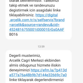 Arçelik Servisin Keyfi Olarak Randevuya Gelmemesi