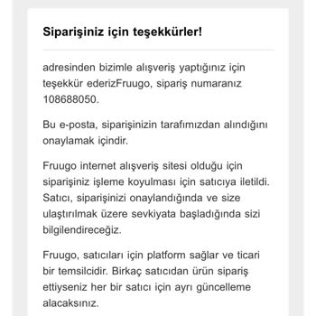 Fruugo Sipariş İptal Etmek İstiyorum Ve Para İadesi