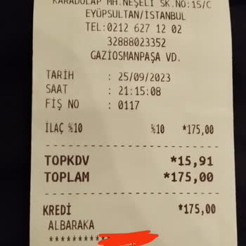 Türk Eczacılar Birliği Eyüp Alibeyköy Yeni Derman Eczanesi Etiket Fiyatını Almıyor