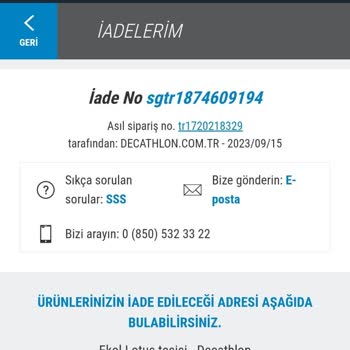 Decathlon İade Sorunu İletişimsizlik