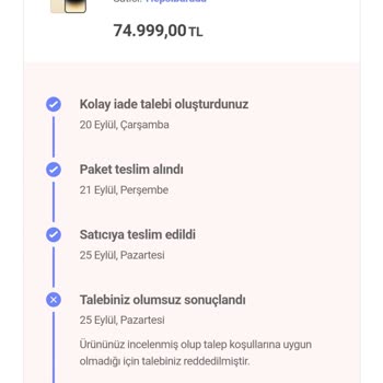 Hepsiburada 14 Promax Gelen Paketi Açmadan İade Etmeme Rağmen İade Almamaları
