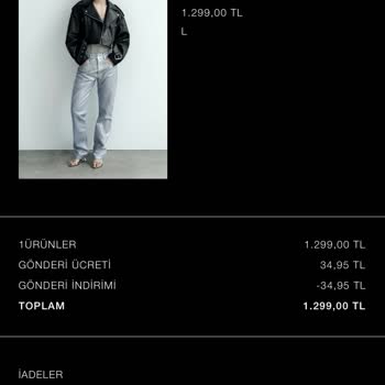 Zara Deri Ceket Ödediğim Ücret Ürünün Etiket Fiyatından Fazla