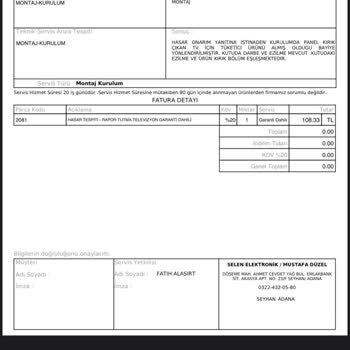 Teknohitt Sunny Marka LED TV Ürünümün Yetkili Servis Tarafından Açıldığı Ve Panelin Kırık Çıktığı