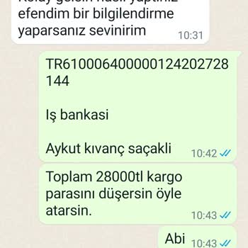 Yurtiçi Kargo Kaleiçi Denizli Arabandan Verilen Kargo Hakkında