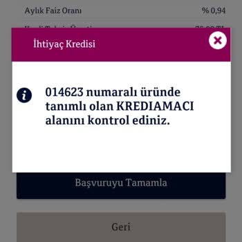 QNB Finansbank Yeni Müşteri Kredisi Hatası
