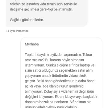 Hepsiburada Acer Nitro 5 AN517-42 Laptopunda Eksik Vida Sorunu