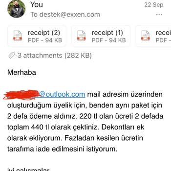 Exxen Aynı Ay İçin 2 Defa Ücret Kesti