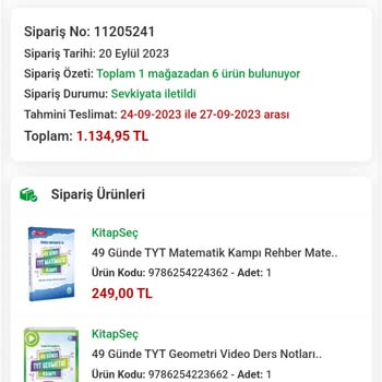 Kitap Seç 1 Haftadır Siparişim Ulaşmıyor