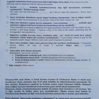 Denizbank Kredi Kartından Harcama İtirazı