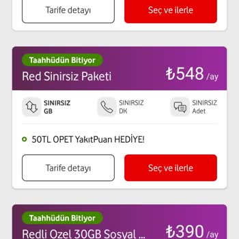 Vodafone Taahhüt Yenileme Veya Tarifemi Kullanmak